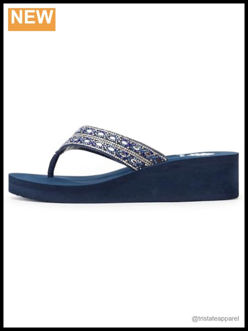 Yellow Box Teeny Wedge Sandal Round Toe Ankle Strap Slip On Comfort Flip-Flop